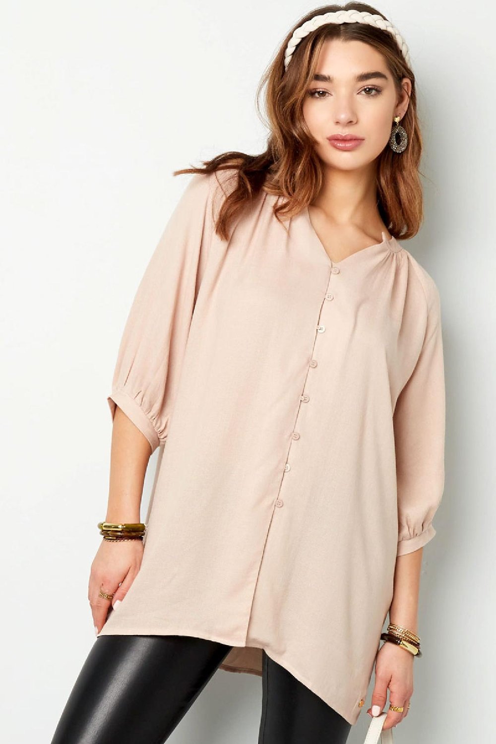 Hairband braided Green Polyester h5Picture3